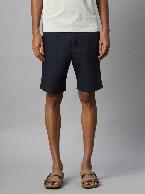 Men's Marine Nav 100% Cotton Regular Fit Shorts