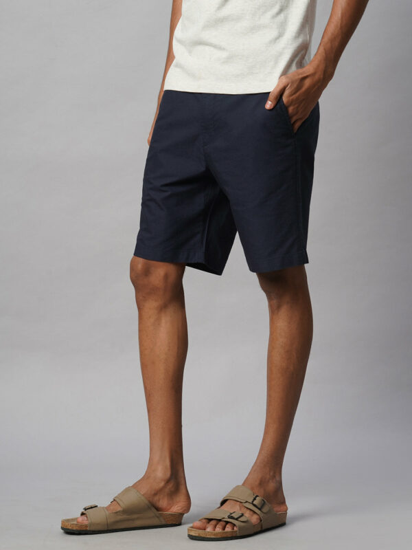 Men's Marine Nav 100% Cotton Regular Fit Shorts