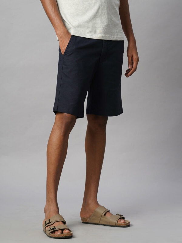 Men's Marine Nav 100% Cotton Regular Fit Shorts