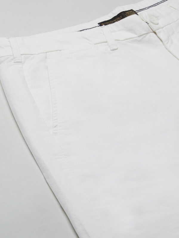 Men's White 100% Cotton Regular Fit Shorts