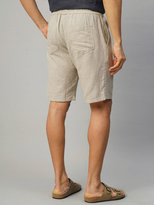 Men's Natural Cotton Linen Regular Fit Shorts