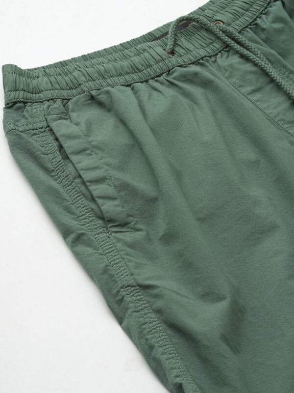Men's Green Cotton Regular Fit Shorts