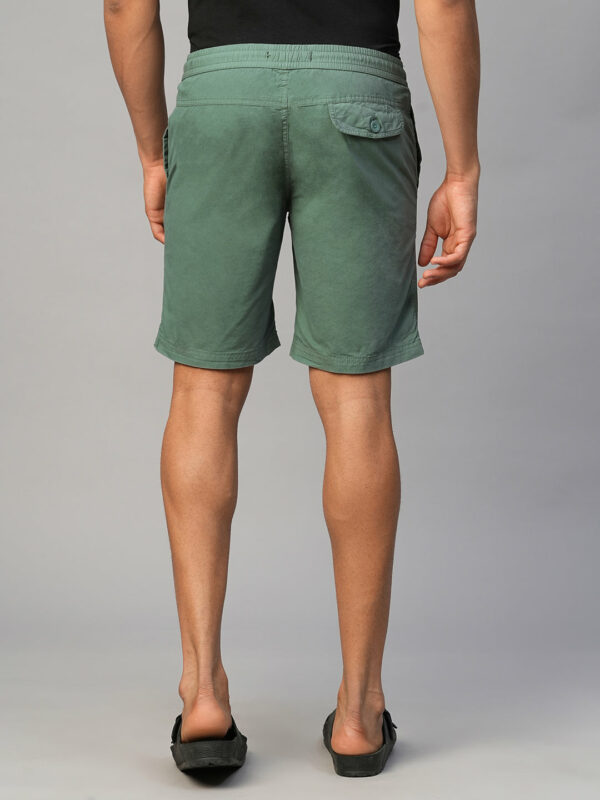 Men's Green Cotton Regular Fit Shorts