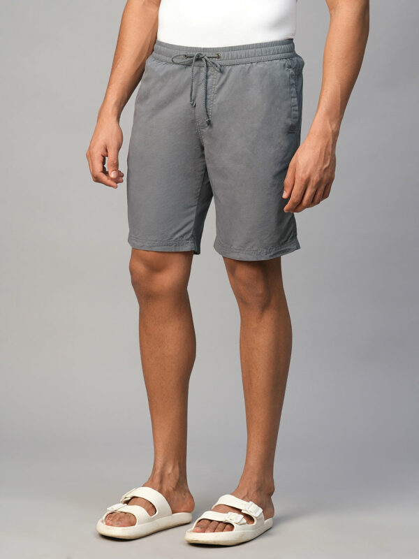 Men's Grey Cotton Regular Fit Shorts