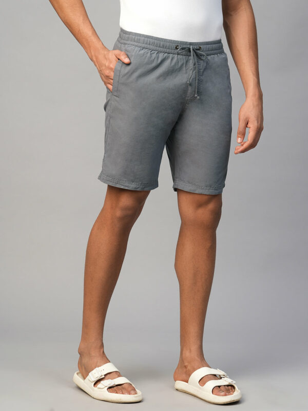 Men's Grey Cotton Regular Fit Shorts