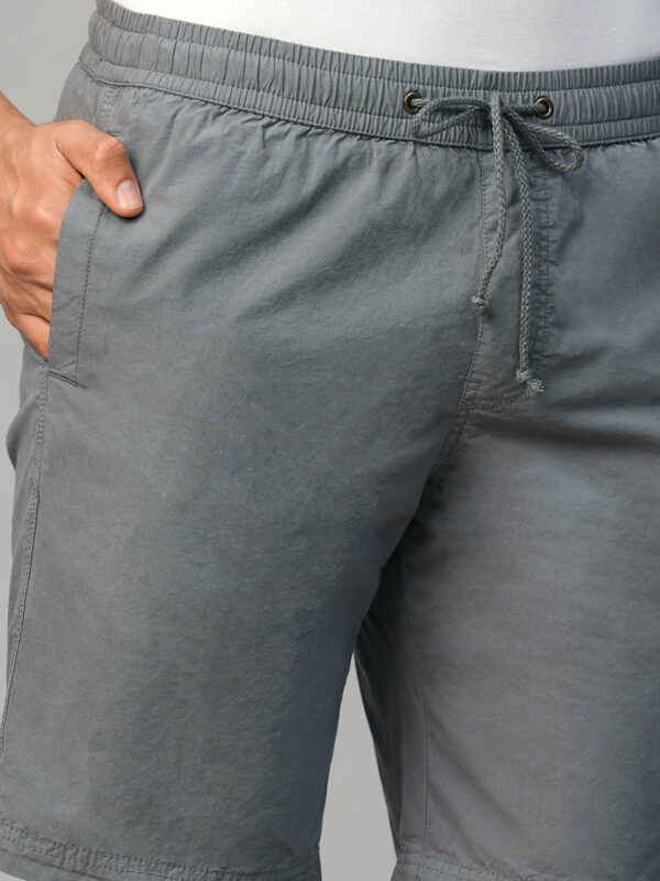 Men's Grey Cotton Regular Fit Shorts