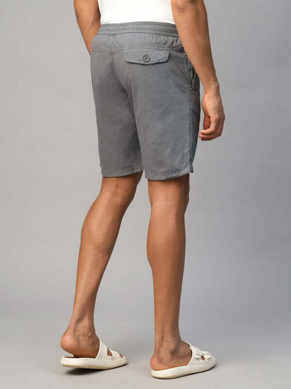 Men's Grey Cotton Regular Fit Shorts