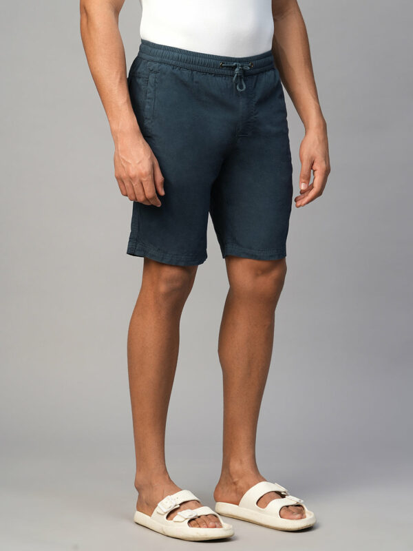 Men's Navy Cotton Regular Fit Shorts