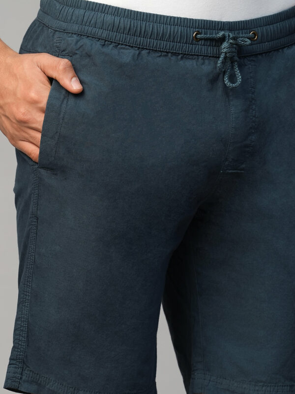 Men's Navy Cotton Regular Fit Shorts
