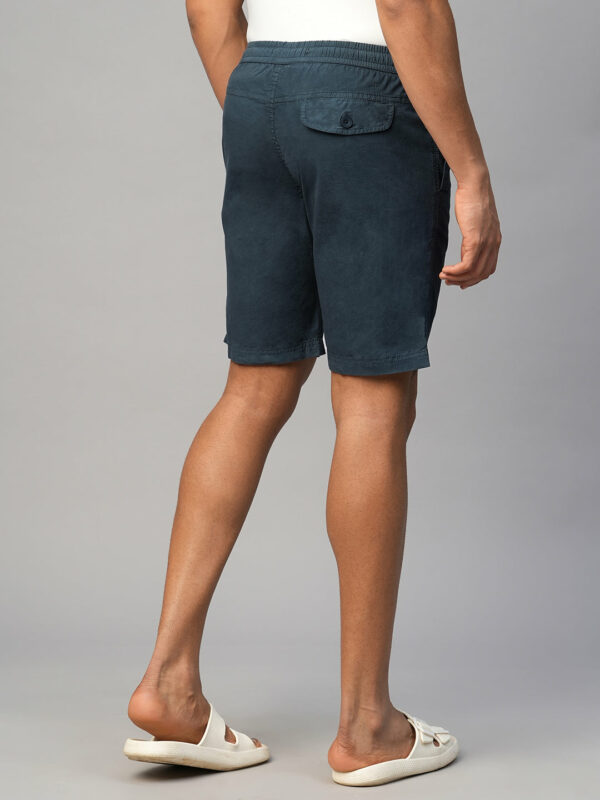 Men's Navy Cotton Regular Fit Shorts