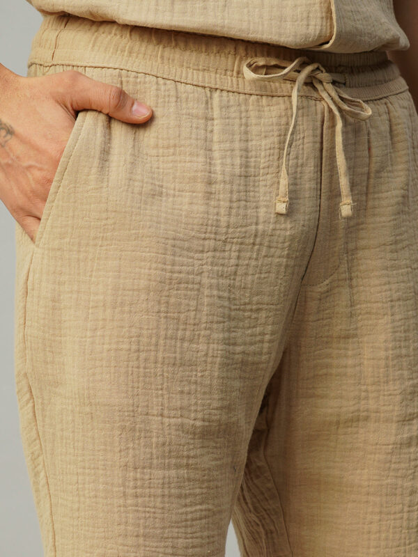 Men's Khaki Cotton Regular Fit Shorts