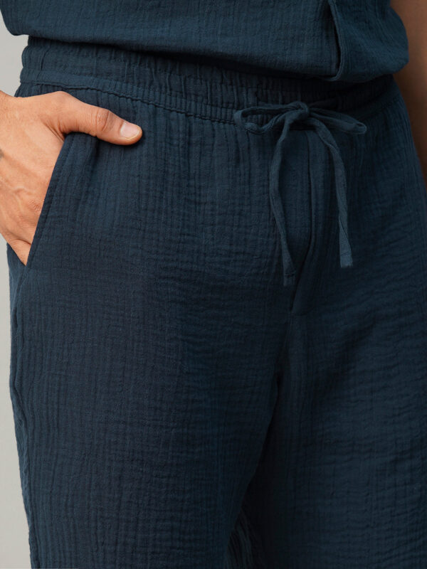 Men's Navy Cotton Regular Fit Shorts