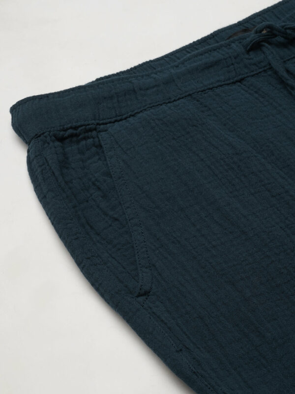 Men's Navy Cotton Regular Fit Shorts