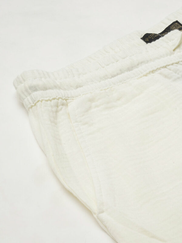Men's White Cotton Regular Fit Shorts