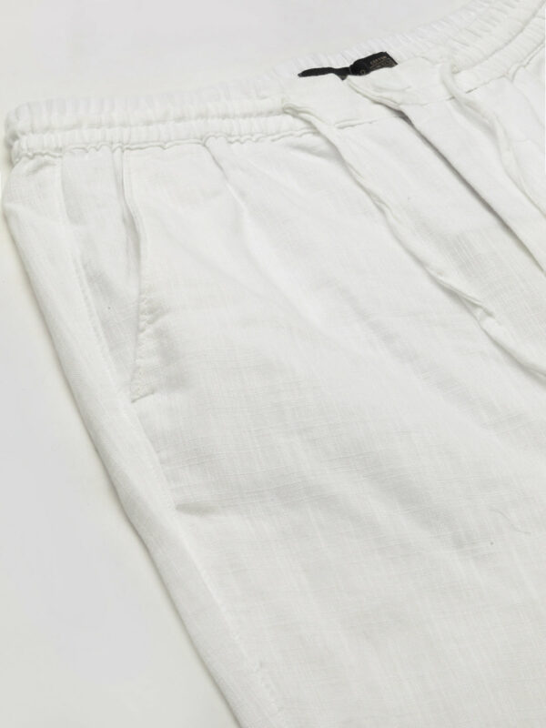 Men's White Cotton Regular Fit Shorts