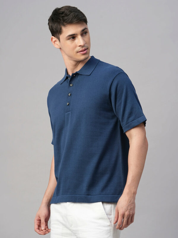 Men's Dark Blue 100% Cotton Regular Fit Tshirt