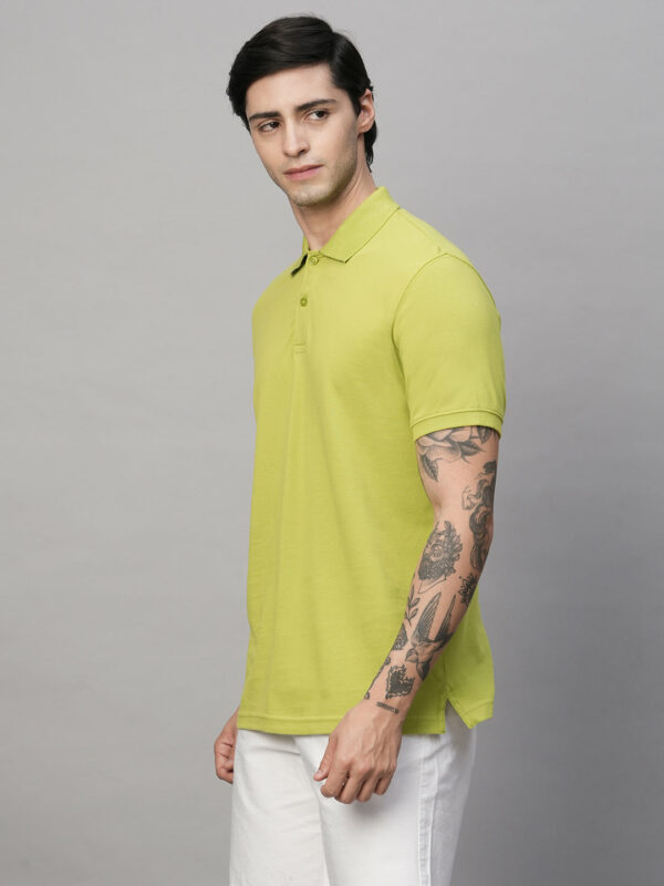 Men's Lime Cotton Regular Fit Tshirt