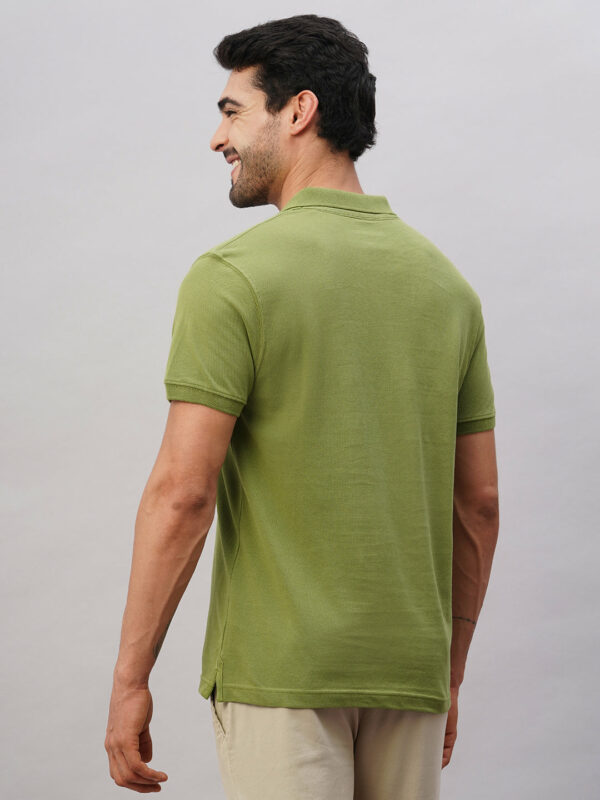 Men's Green Cotton Regular Fit Tshirt