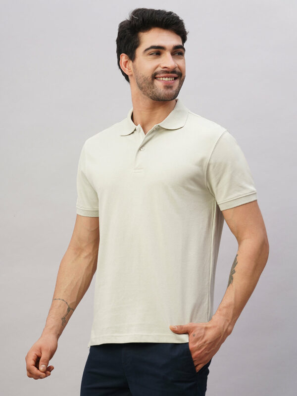 Men's Light Grey Cotton Regular Fit Tshirt