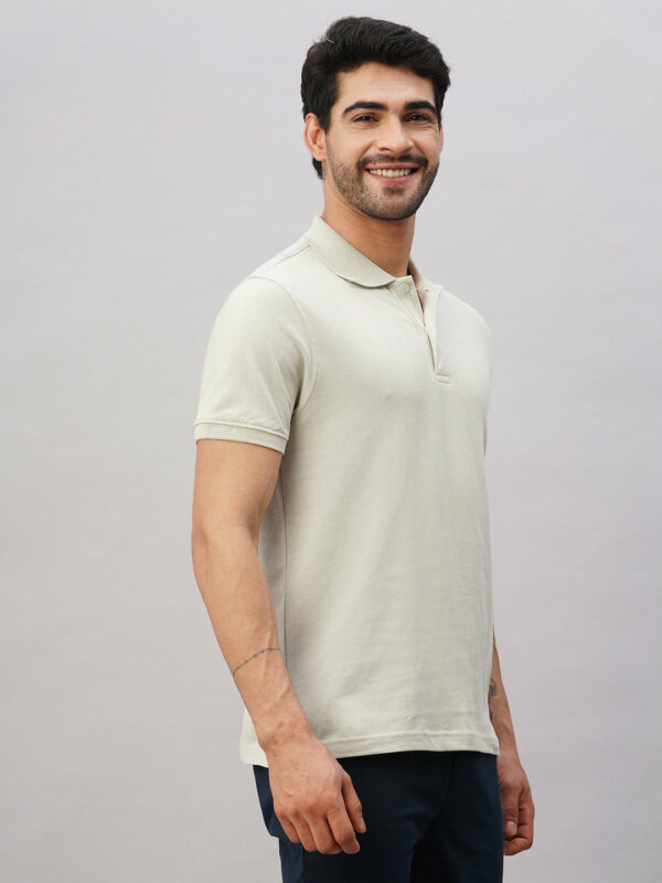 Men's Light Grey Cotton Regular Fit Tshirt