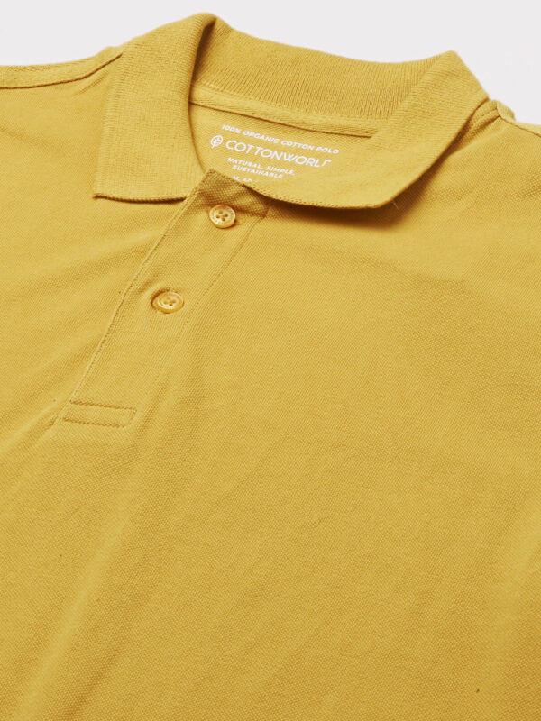 Men's Mustard Cotton Regular Fit Tshirt