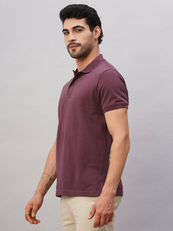 Men's Purple Cotton Regular Fit Tshirt