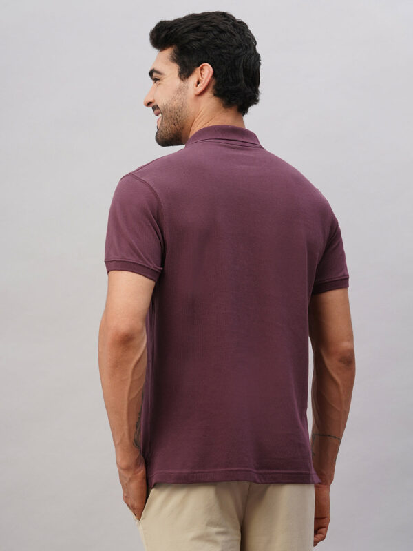 Men's Purple Cotton Regular Fit Tshirt
