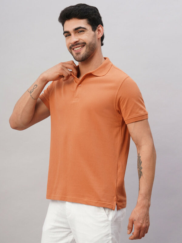 Men's Rust Cotton Regular Fit Tshirt