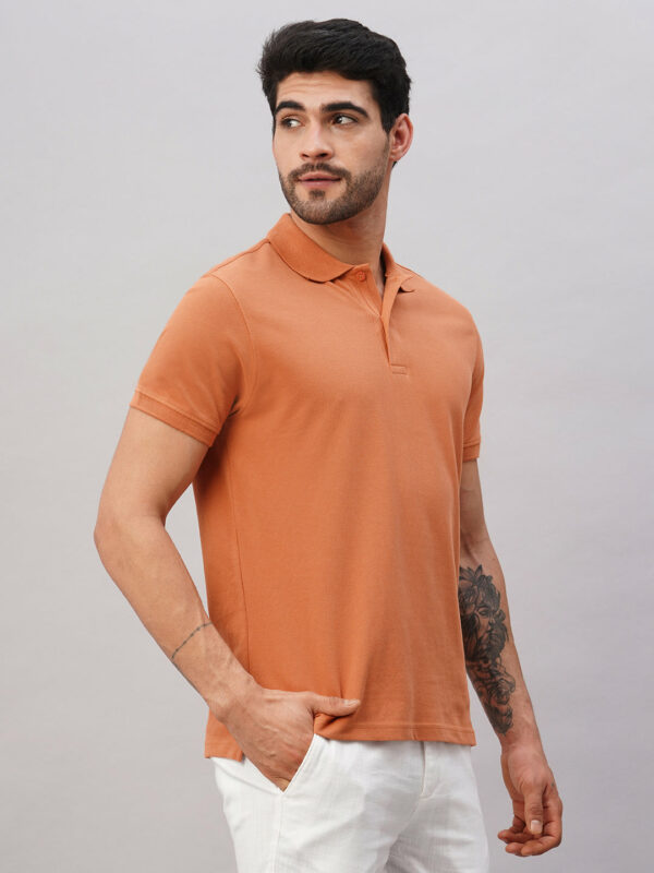 Men's Rust Cotton Regular Fit Tshirt