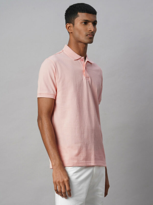 Men's Pink 100% Cotton Regular Fit Tshirt