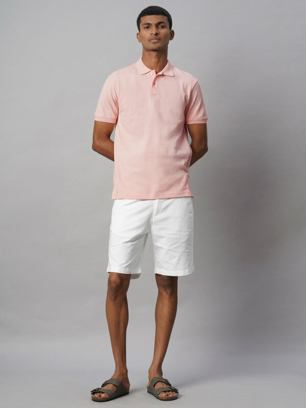Men's Pink 100% Cotton Regular Fit Tshirt