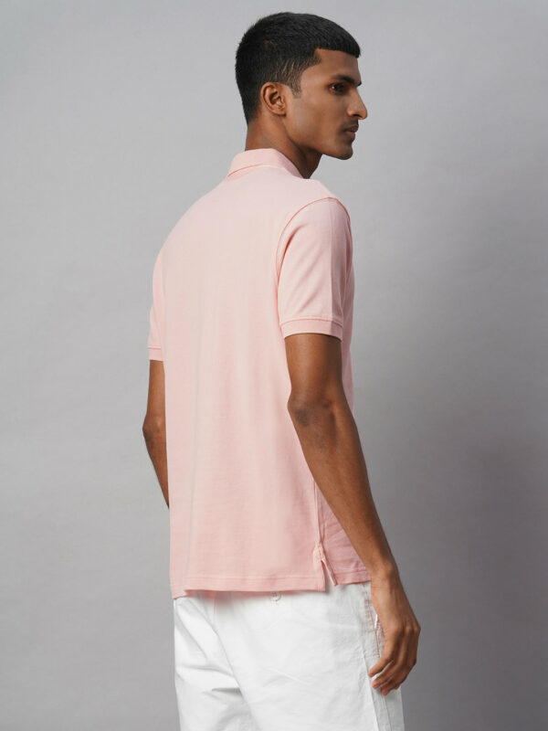 Men's Pink 100% Cotton Regular Fit Tshirt