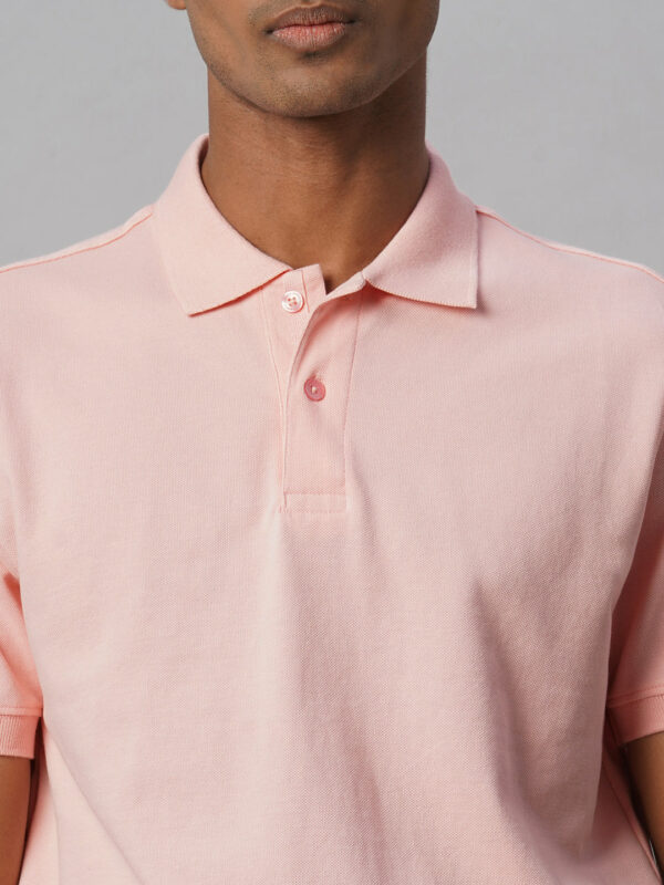 Men's Pink 100% Cotton Regular Fit Tshirt