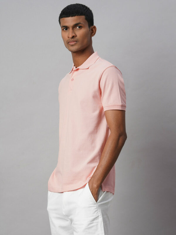 Men's Pink 100% Cotton Regular Fit Tshirt