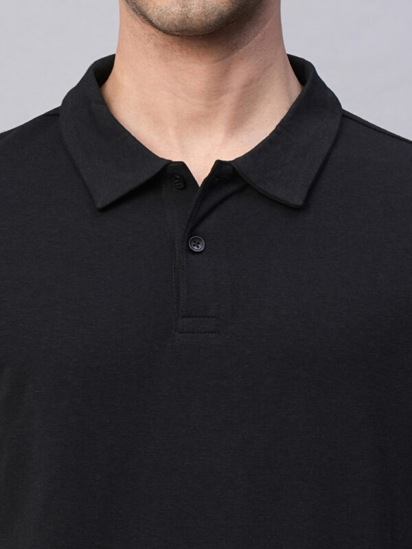 Men's Black Cotton Bamboo Elastane Regular Fit Tshirt
