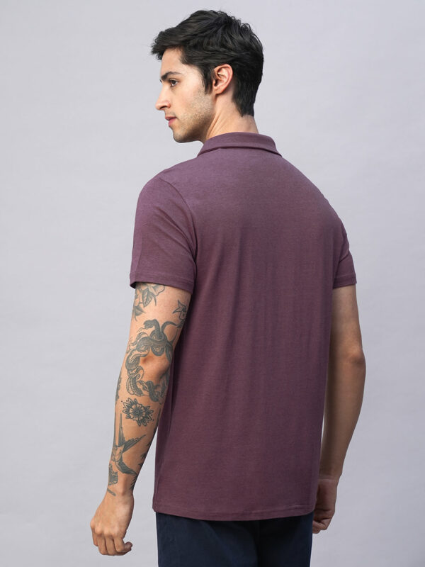 Men's Wine Cotton Bamboo Elastane Regular Fit Tshirt