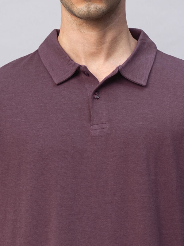 Men's Wine Cotton Bamboo Elastane Regular Fit Tshirt