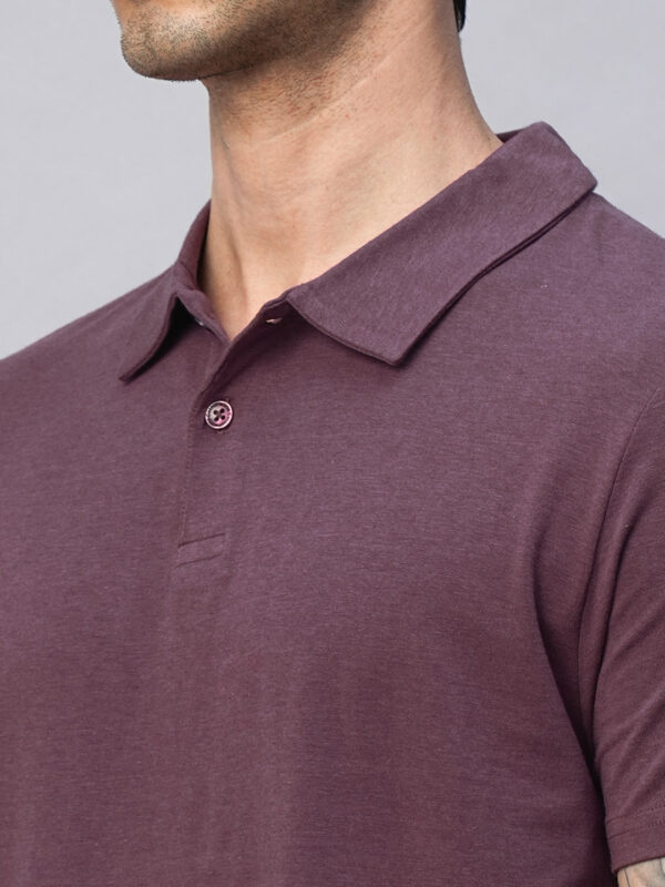 Men's Wine Cotton Bamboo Elastane Regular Fit Tshirt