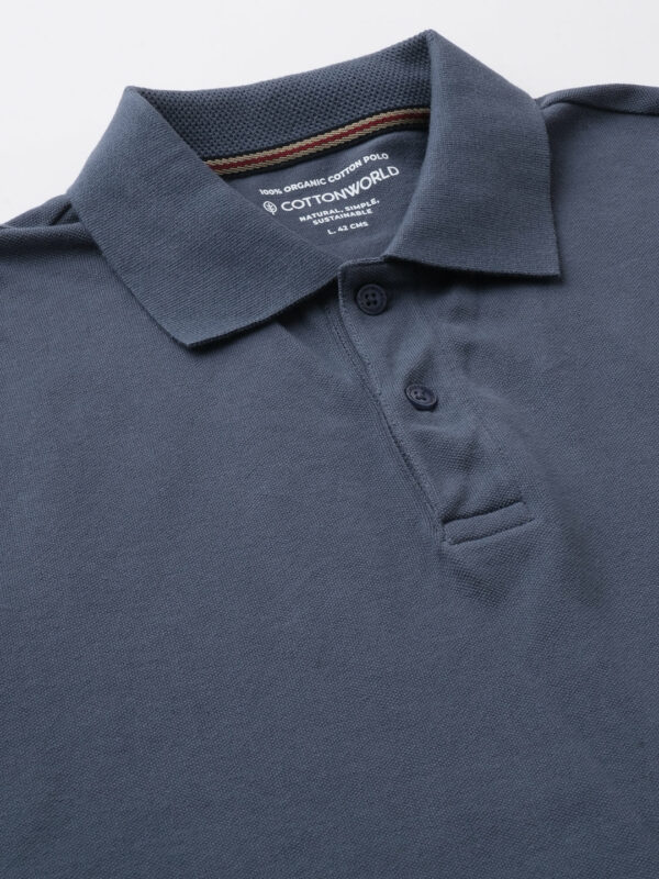 Men's Blue Cotton Regular Fit Tshirt