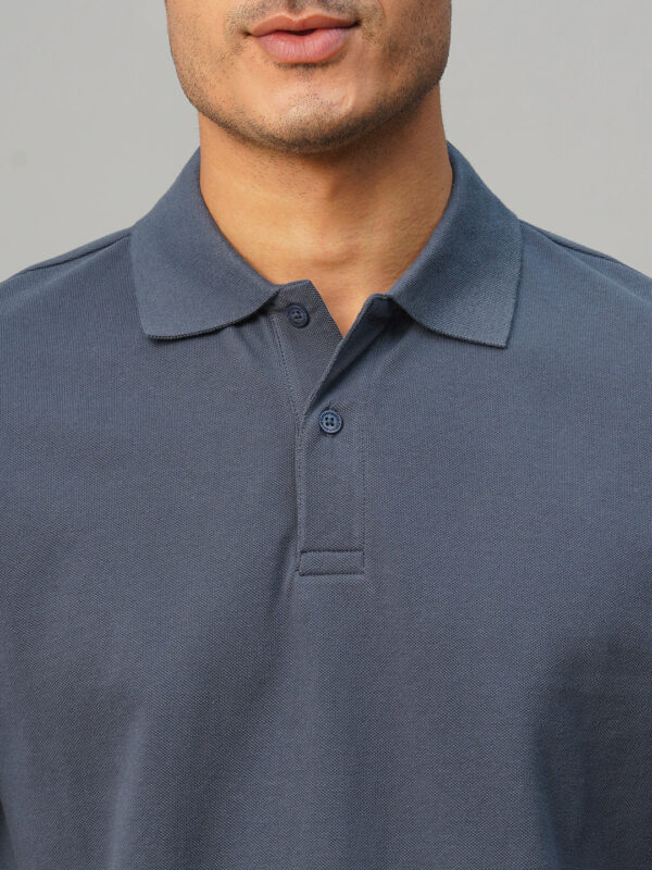 Men's Blue Cotton Regular Fit Tshirt