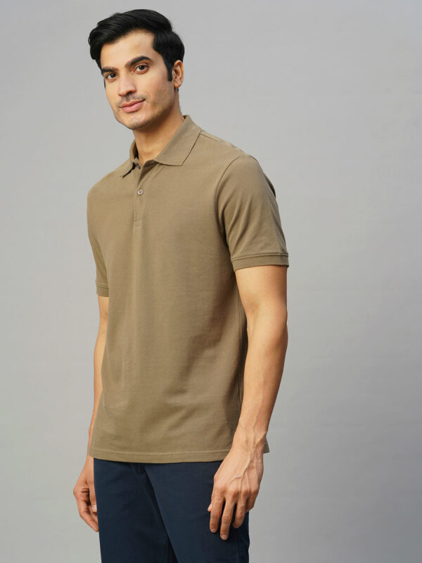 Men's Brown Cotton Regular Fit Tshirt