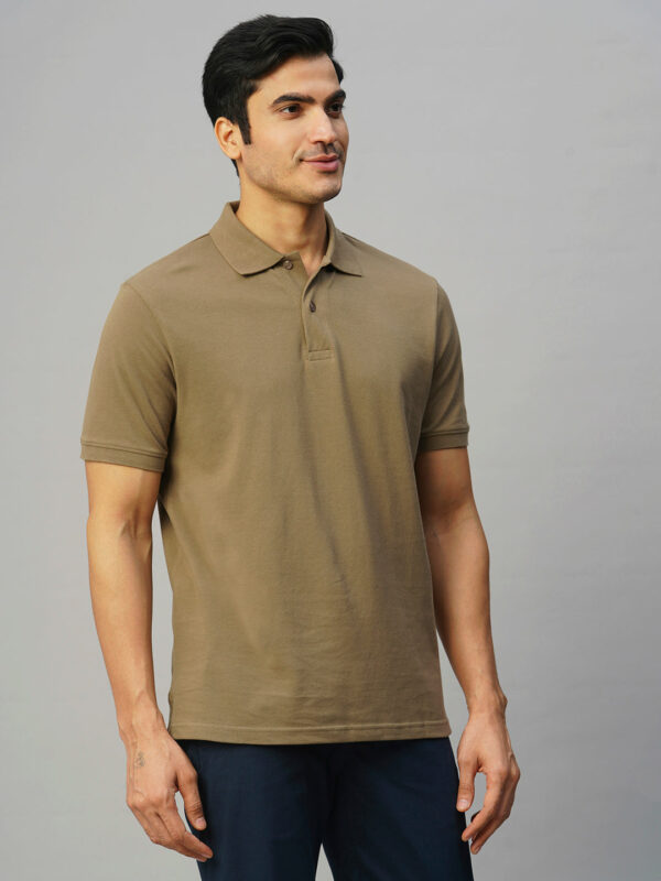 Men's Brown Cotton Regular Fit Tshirt