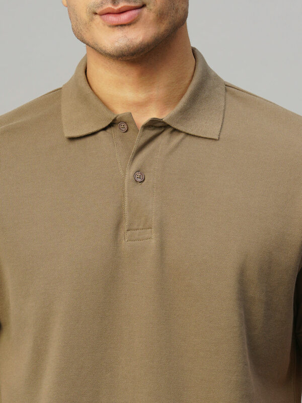 Men's Brown Cotton Regular Fit Tshirt