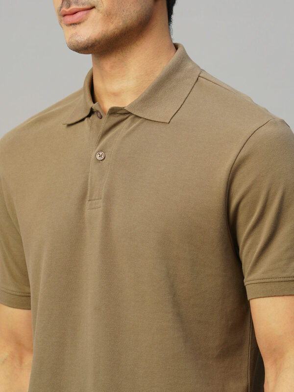Men's Brown Cotton Regular Fit Tshirt