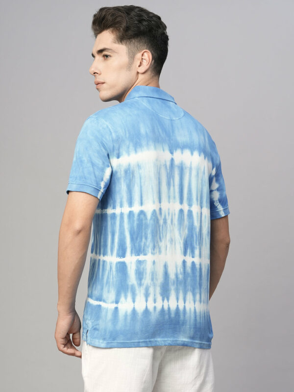 Men's Blue Cotton Regular Fit Tshirt
