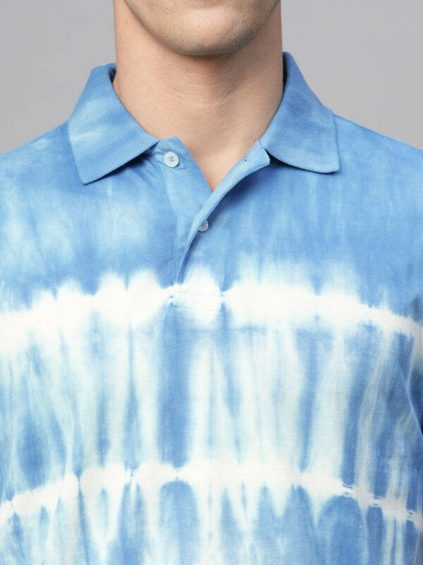 Men's Blue Cotton Regular Fit Tshirt
