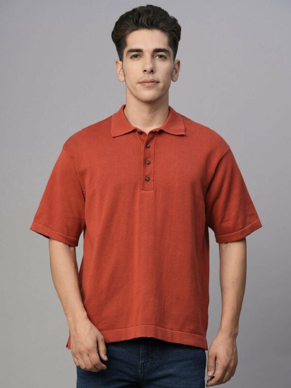 Men's Red 100% Cotton Regular Fit Tshirt