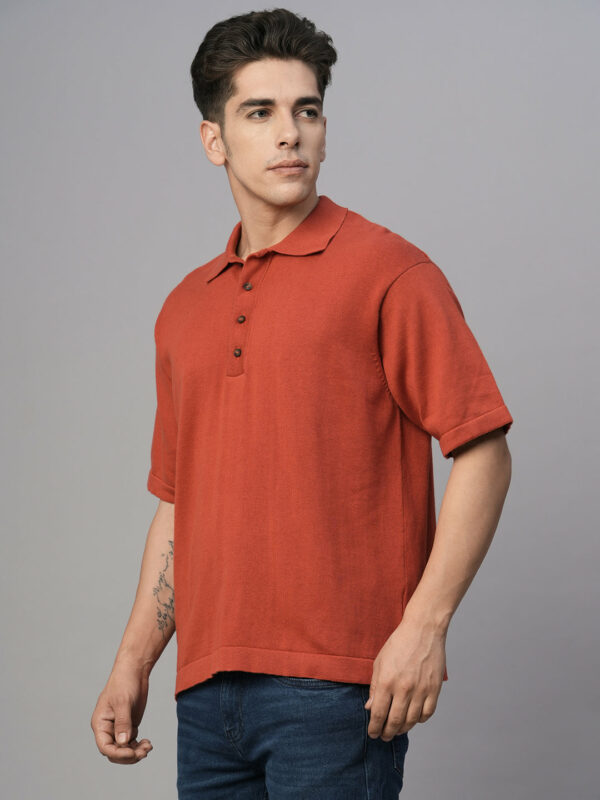 Men's Red 100% Cotton Regular Fit Tshirt