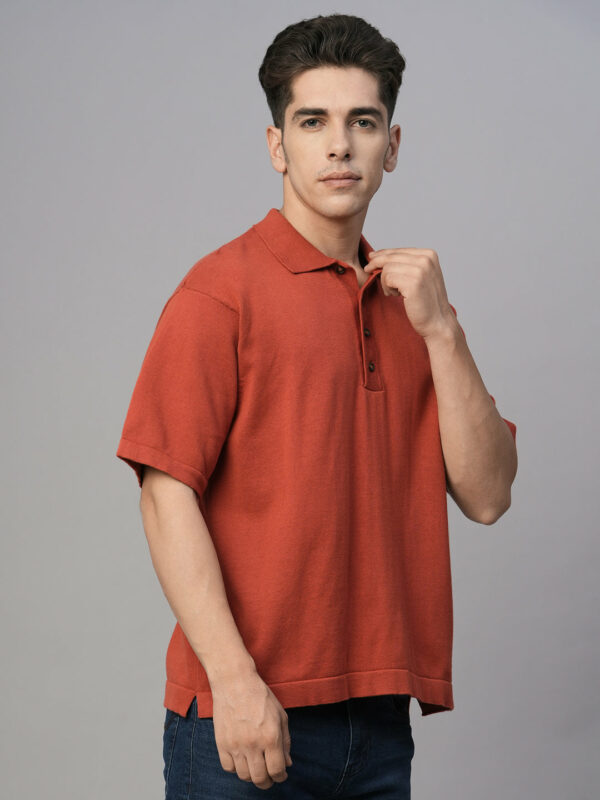 Men's Red 100% Cotton Regular Fit Tshirt